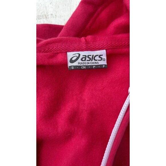 Asics Women's Pink Cotton Blend Zip Hoodie YT1487 Jacket Size XS S - Picture 6 of 16